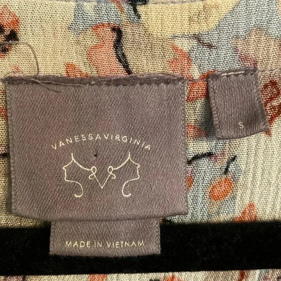 Vanessa Virginia mini button up cap sleeve floral dress size s - like new - Picture 2 of 6